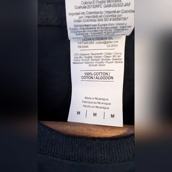 Black T-Shirt with Gold Graphic - Picture 3 of 6